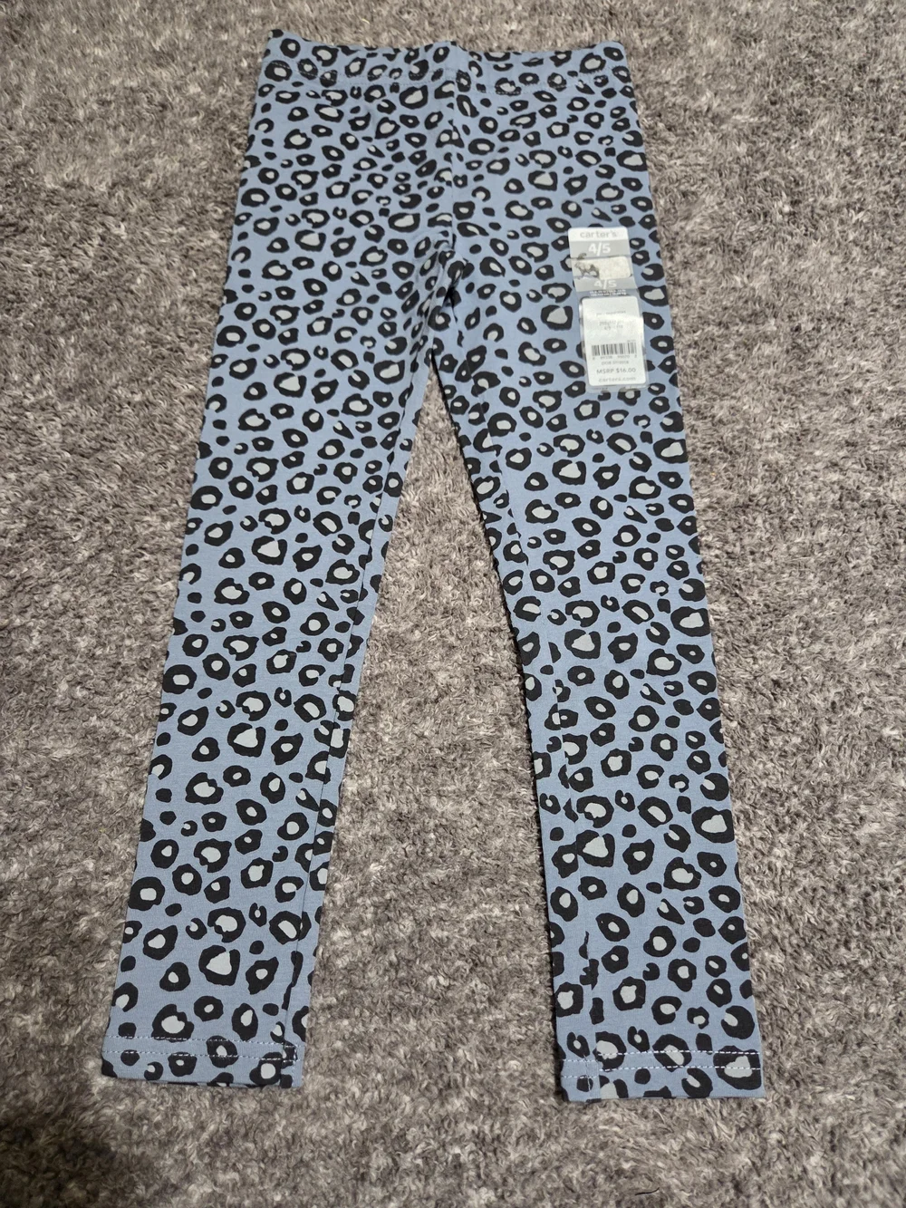 Carter's Blue and Black Leopard Print Girls' Leggings
